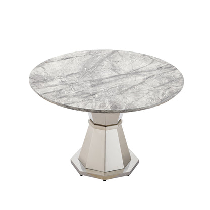 Sumdeal Round Faux Marble Dining Table for Apartments and Kitchens - detail image 4