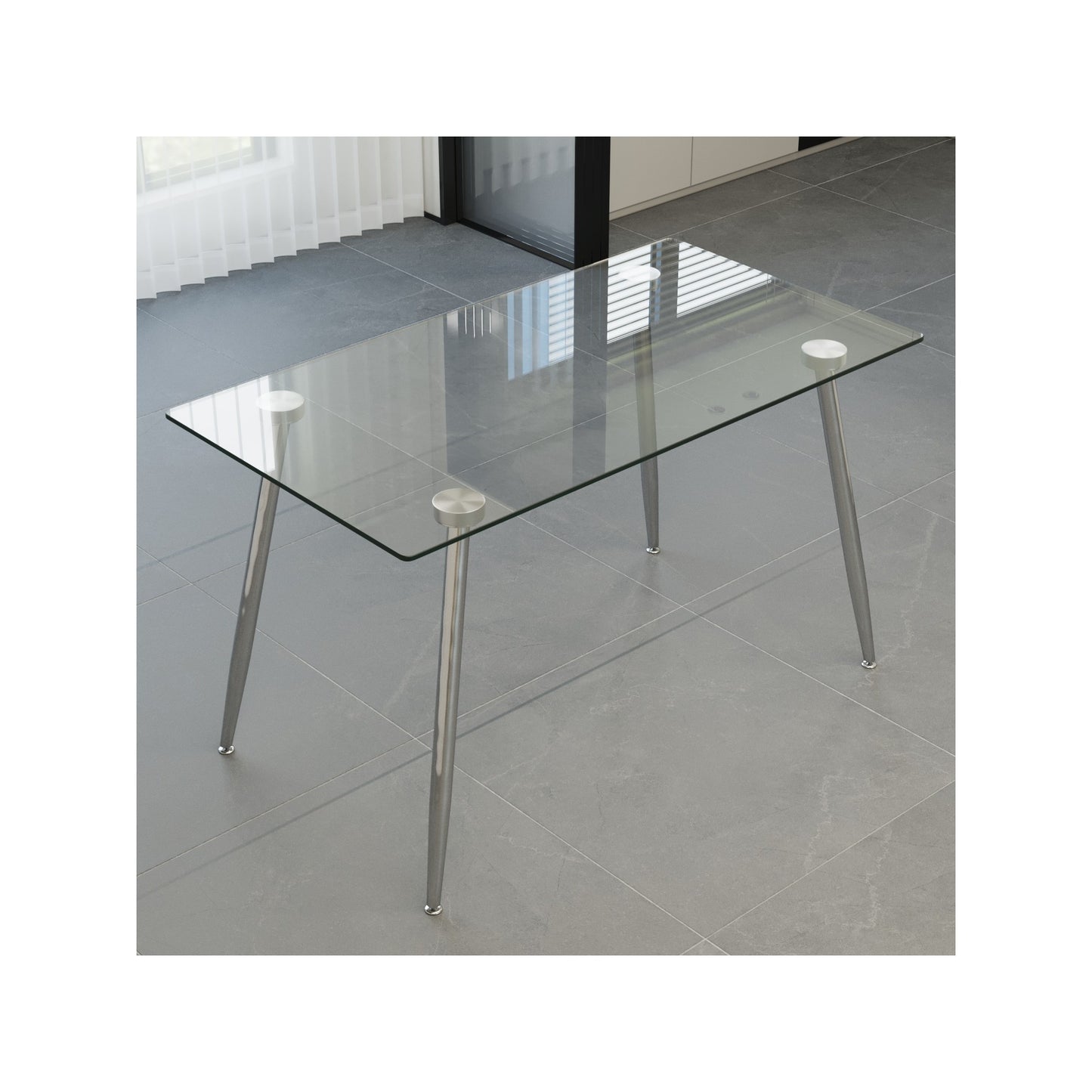 Sumdeal Rectangular Glass Dining Table for Modern Dining Rooms - detail image 3