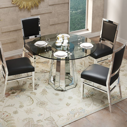 Sumdeal Round Glass Dining Table for Apartments and Kitchens - detail image 3