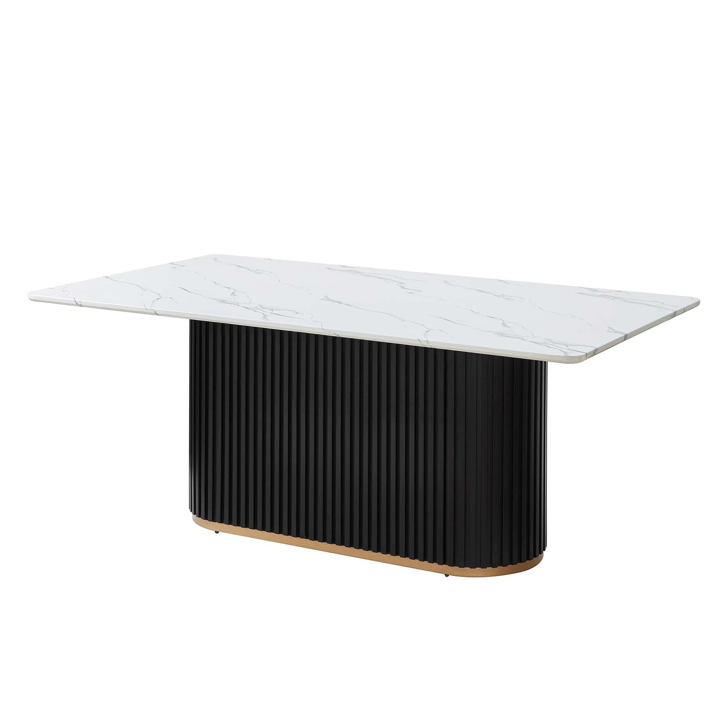 Sumdeal Rectangular Faux Marble Dining Table for Modern Dining Rooms - detail image 4