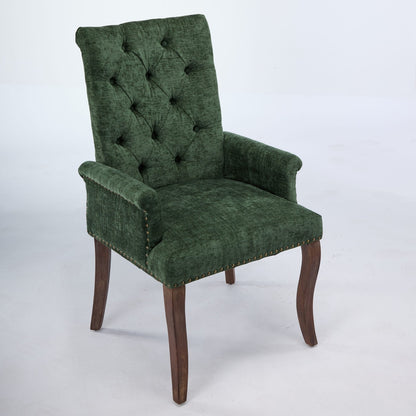 Sumdeal Olive Green Upholstered Dining Chairs Set of 2 with Wood Legs - product image 4