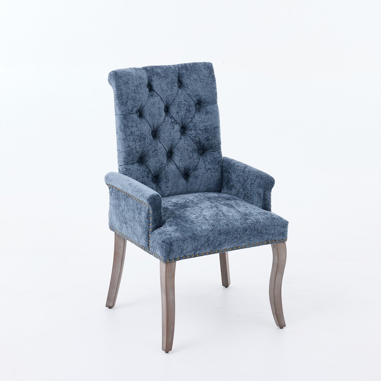 Sumdeal Blue Upholstered Dining Chairs Set of 2 with Wood Legs - product image 4