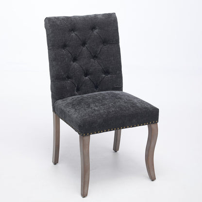 Sumdeal Black Upholstered Dining Chairs Set of 2 with Wood Legs - product image 4