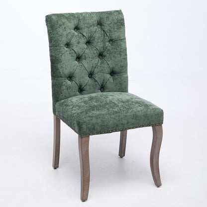 Sumdeal Olive Green Upholstered Dining Chairs Set of 2 with Wood Legs - product image 4
