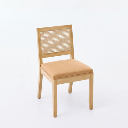 Sumdeal Tan Fabric Dining Chairs Set of 2 with Wood Legs - product image 4