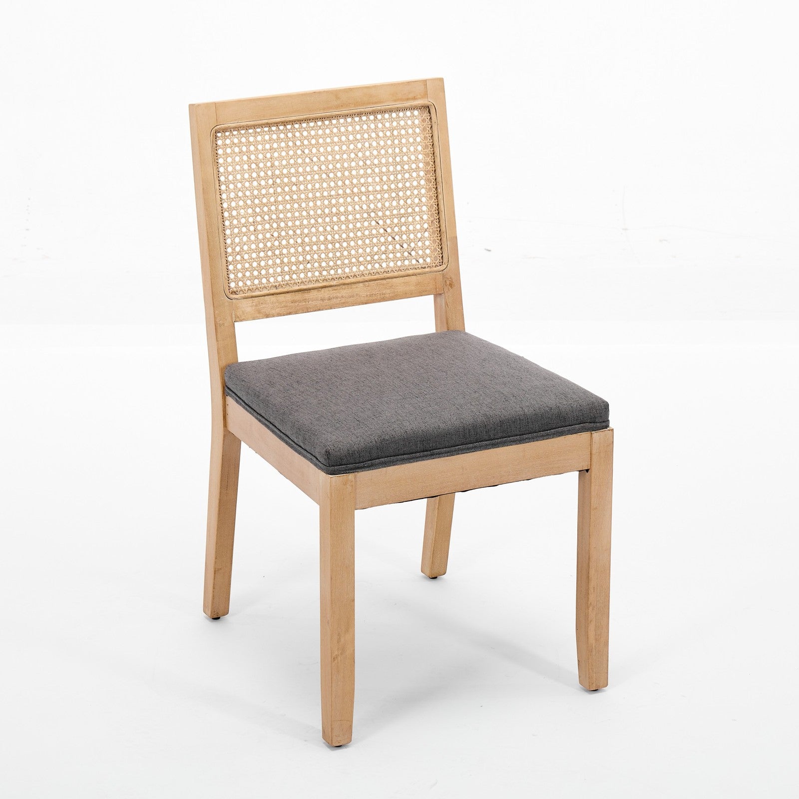 Sumdeal Gray Fabric Dining Chairs Set of 2 with Wood Legs - product image 4