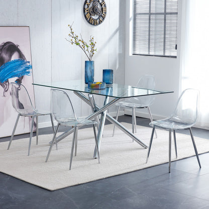 Sumdeal Transparent Clear Plastic Dining Chairs Set of 4 with Modern Legs - product image 4
