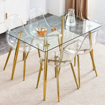 Sumdeal Golden Clear Plastic Dining Chairs Set of 6 with Gold Legs - product image 4