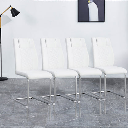 Sumdeal White PU Leather Dining Chairs Set of 4 with Modern Legs - product image 4