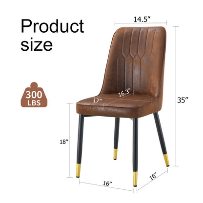 Sumdeal Brown and Black Upholstered Dining Chairs Set of 2 with Black Legs - product image 4