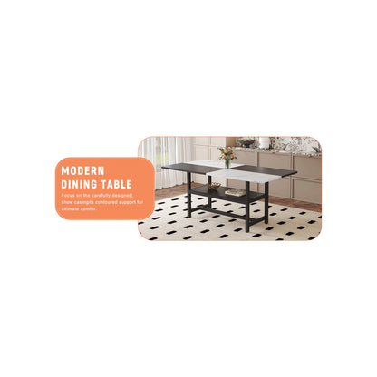 Sumdeal Rectangular Wood-Look Dining Table for Modern Dining Rooms - detail image 5