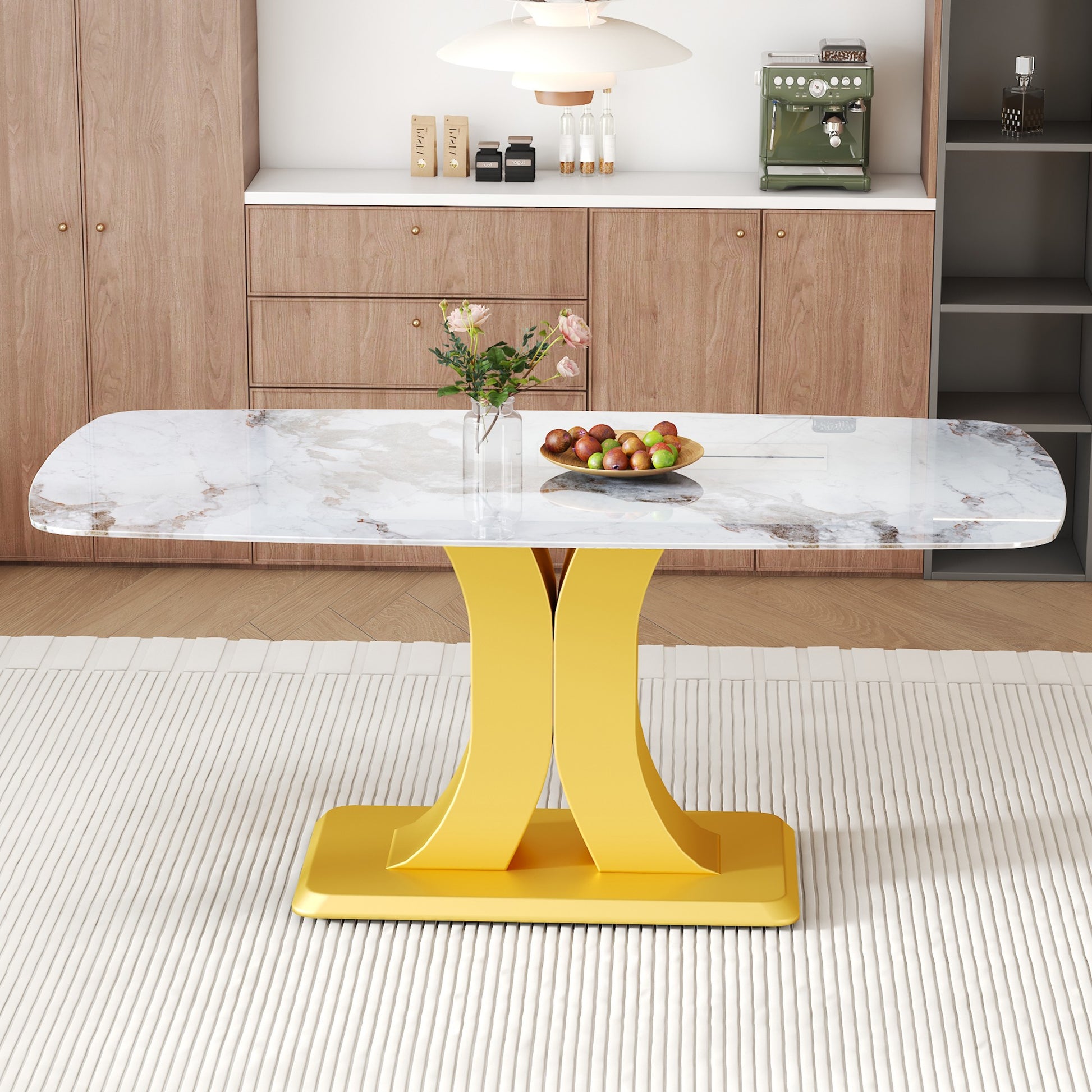 Sumdeal Rectangular Glass Dining Table for Modern Dining Rooms - detail image 5