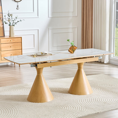 Sumdeal Extendable Faux Marble Dining Table for Flexible Family Dining - detail image 5