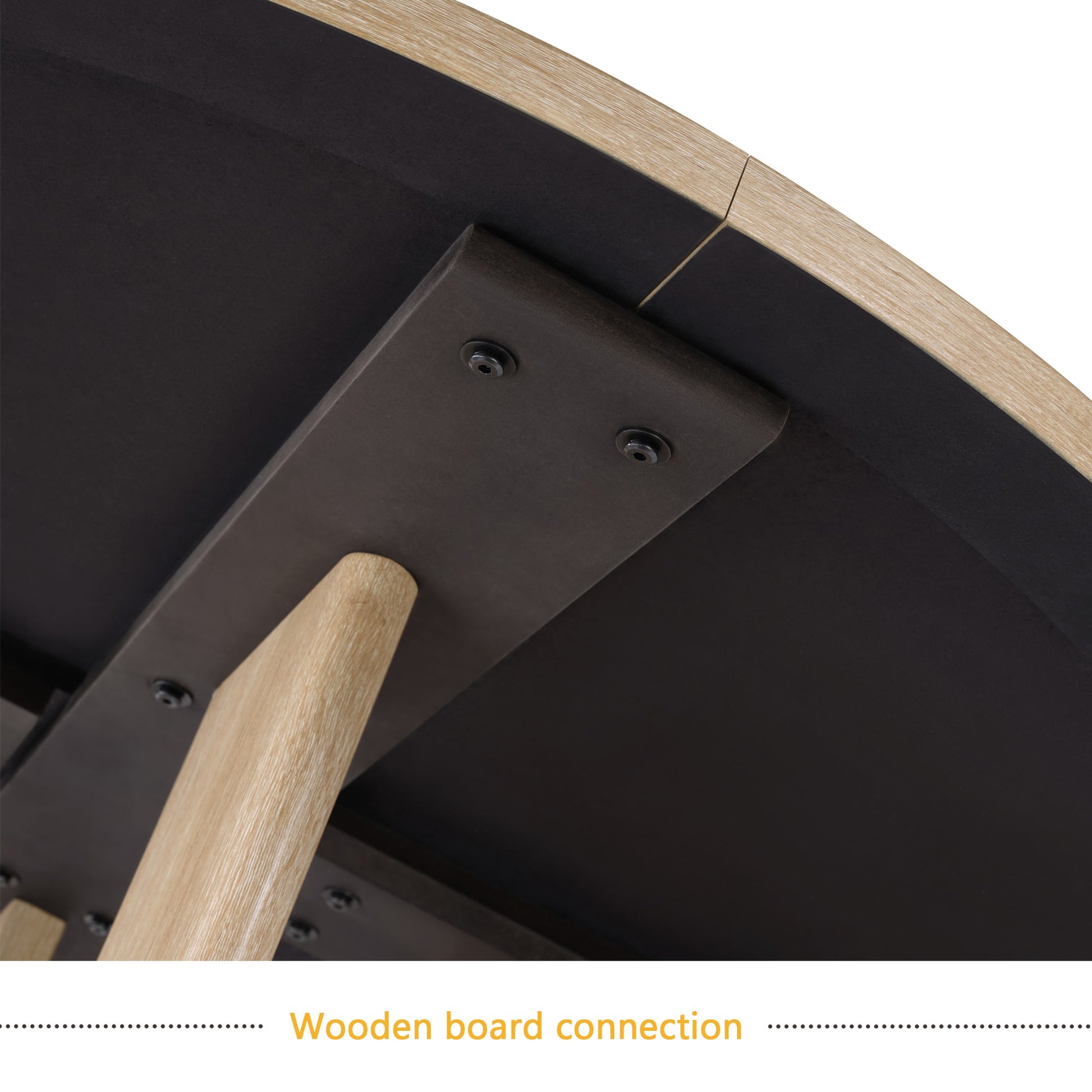 Sumdeal Round Wood-Look Dining Table for Apartments and Kitchens - detail image 5