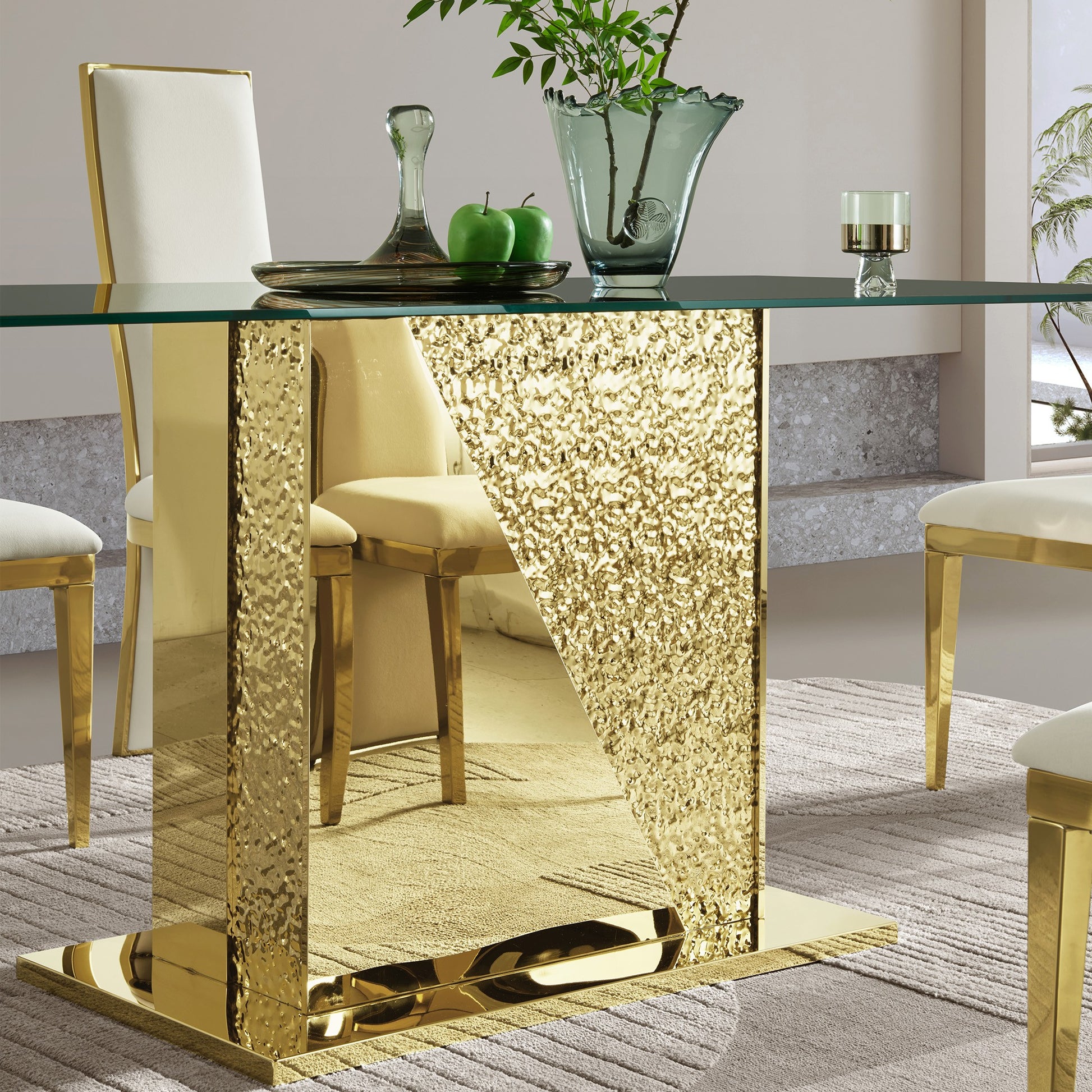 Sumdeal Rectangular Glass Dining Table for Modern Dining Rooms - detail image 4