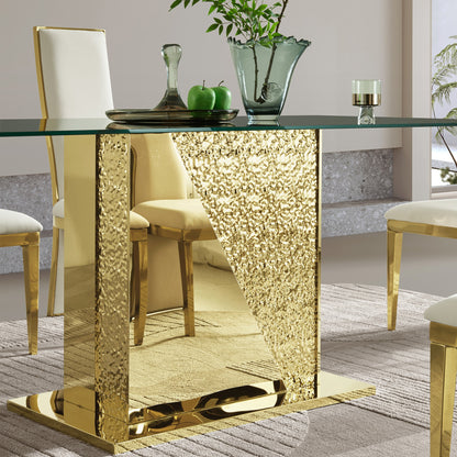 Sumdeal Rectangular Glass Dining Table for Modern Dining Rooms - detail image 4