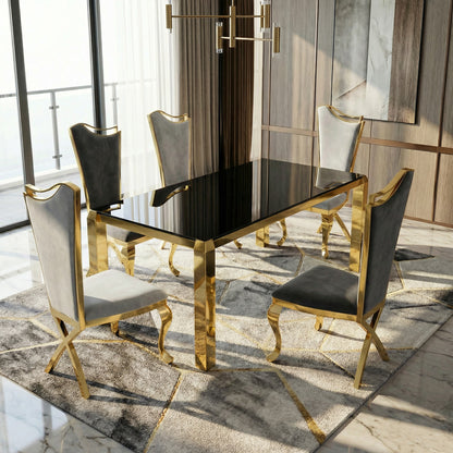 Sumdeal Rectangular Glass Dining Table for Modern Dining Rooms - detail image 4