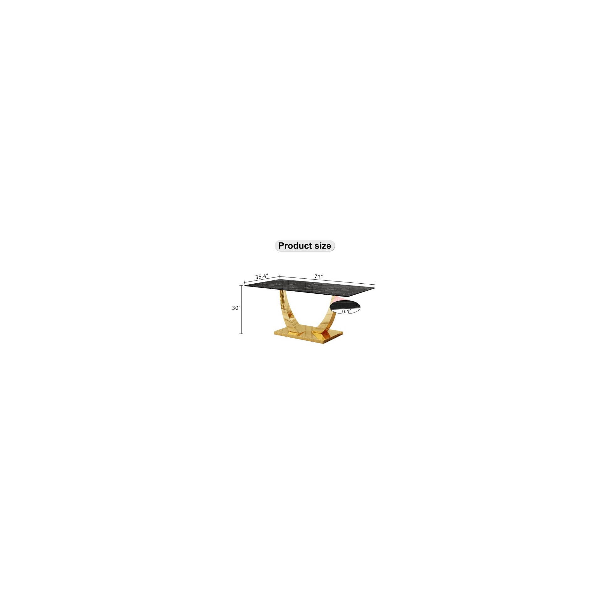 Sumdeal Rectangular Glass Dining Table for Modern Dining Rooms - detail image 4
