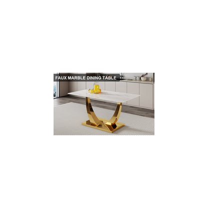 Sumdeal Rectangular Glass Dining Table for Modern Dining Rooms - detail image 4