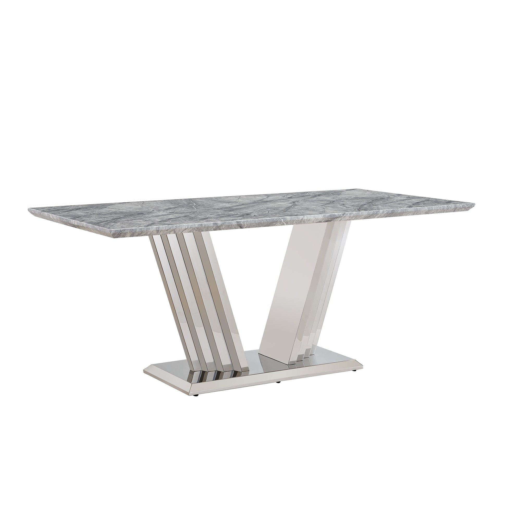 Sumdeal Rectangular Faux Marble Dining Table for Modern Dining Rooms - detail image 4