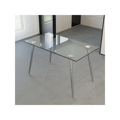 Sumdeal Rectangular Glass Dining Table for Modern Dining Rooms - detail image 4