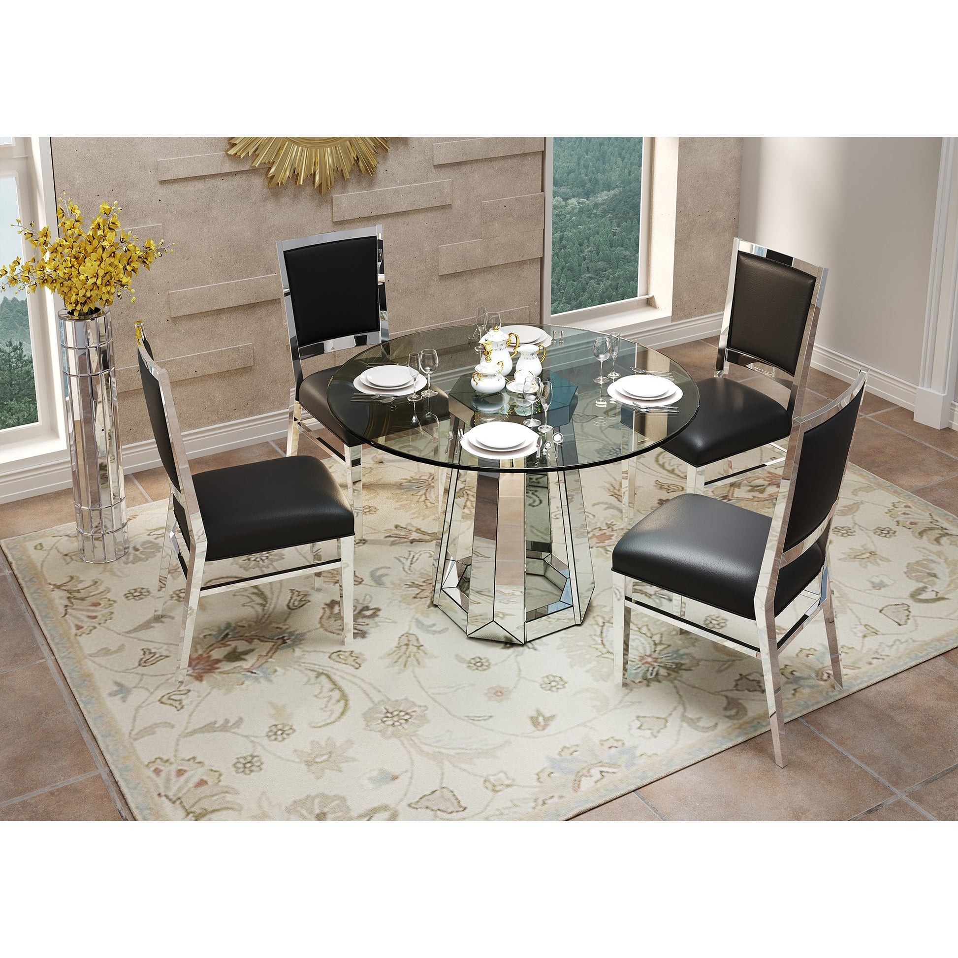 Sumdeal Round Glass Dining Table for Apartments and Kitchens - detail image 4