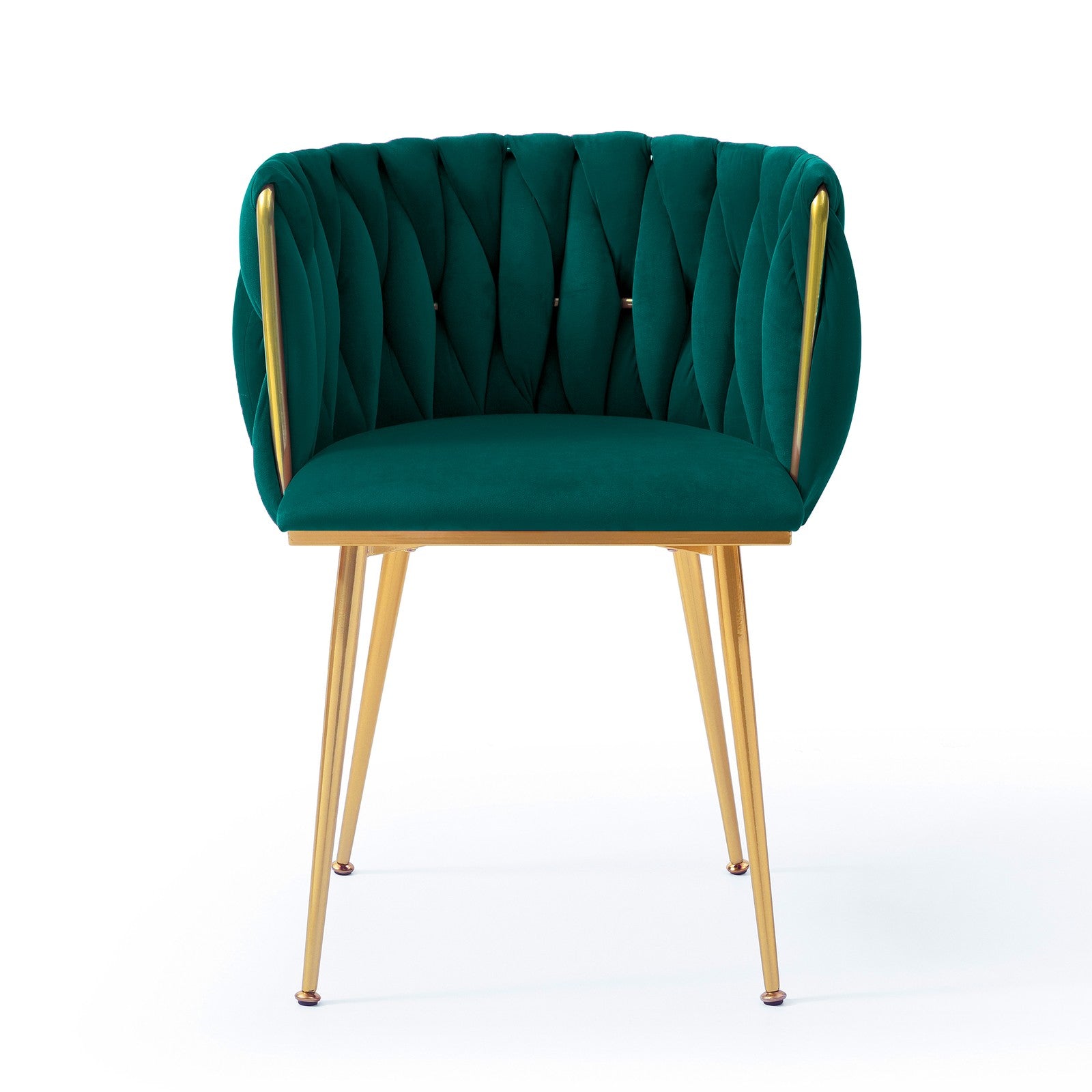 Sumdeal Green Velvet Dining Chairs Set of 2 with Gold Legs - product image 5