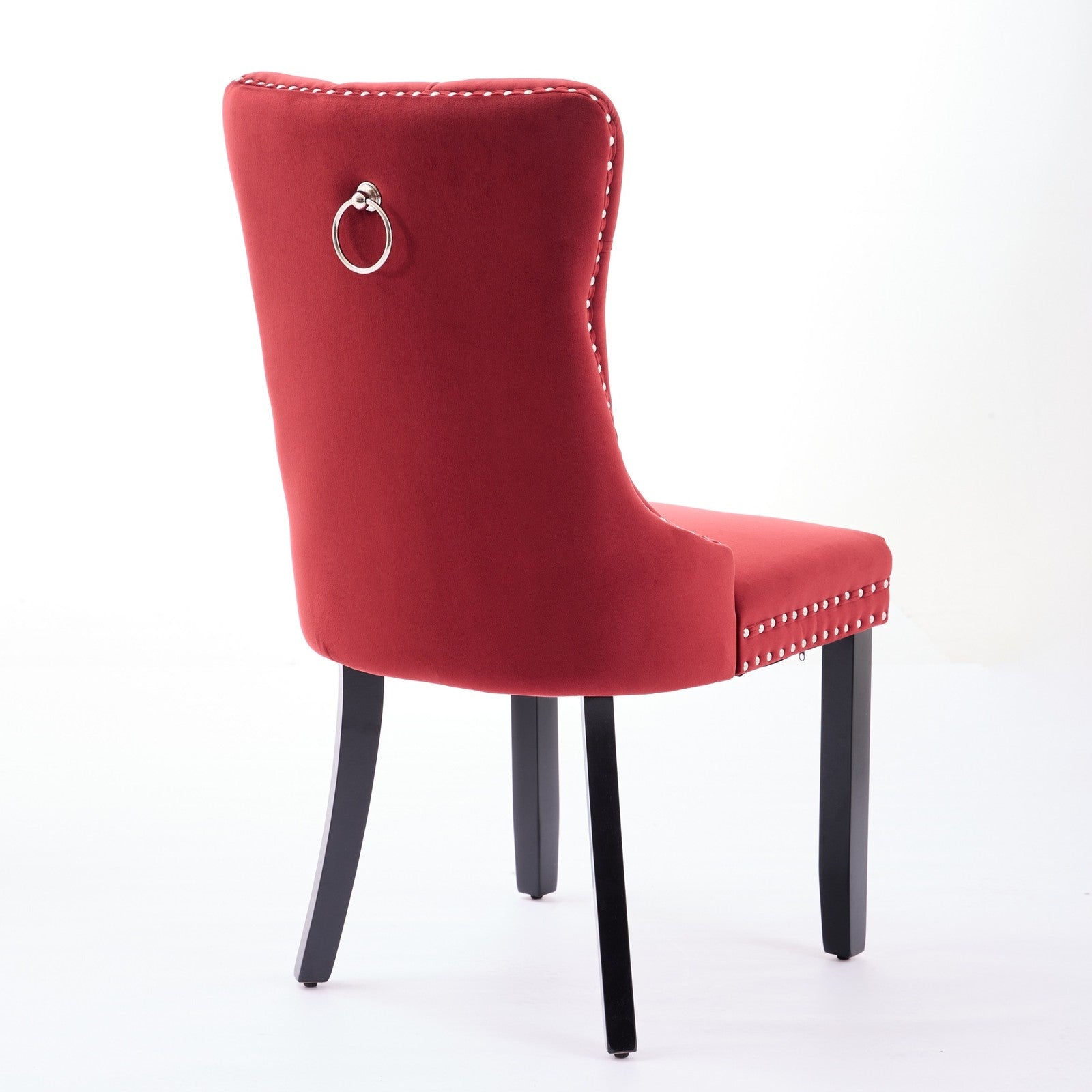 Sumdeal Burgundy Velvet Dining Chairs Set of 2 with Wood Legs - product image 5