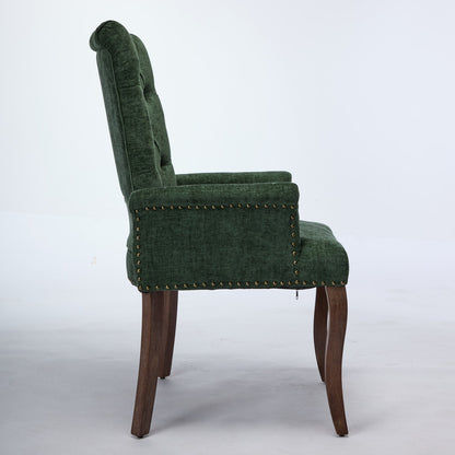 Sumdeal Olive Green Upholstered Dining Chairs Set of 2 with Wood Legs - product image 5