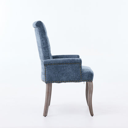Sumdeal Blue Upholstered Dining Chairs Set of 2 with Wood Legs - product image 5
