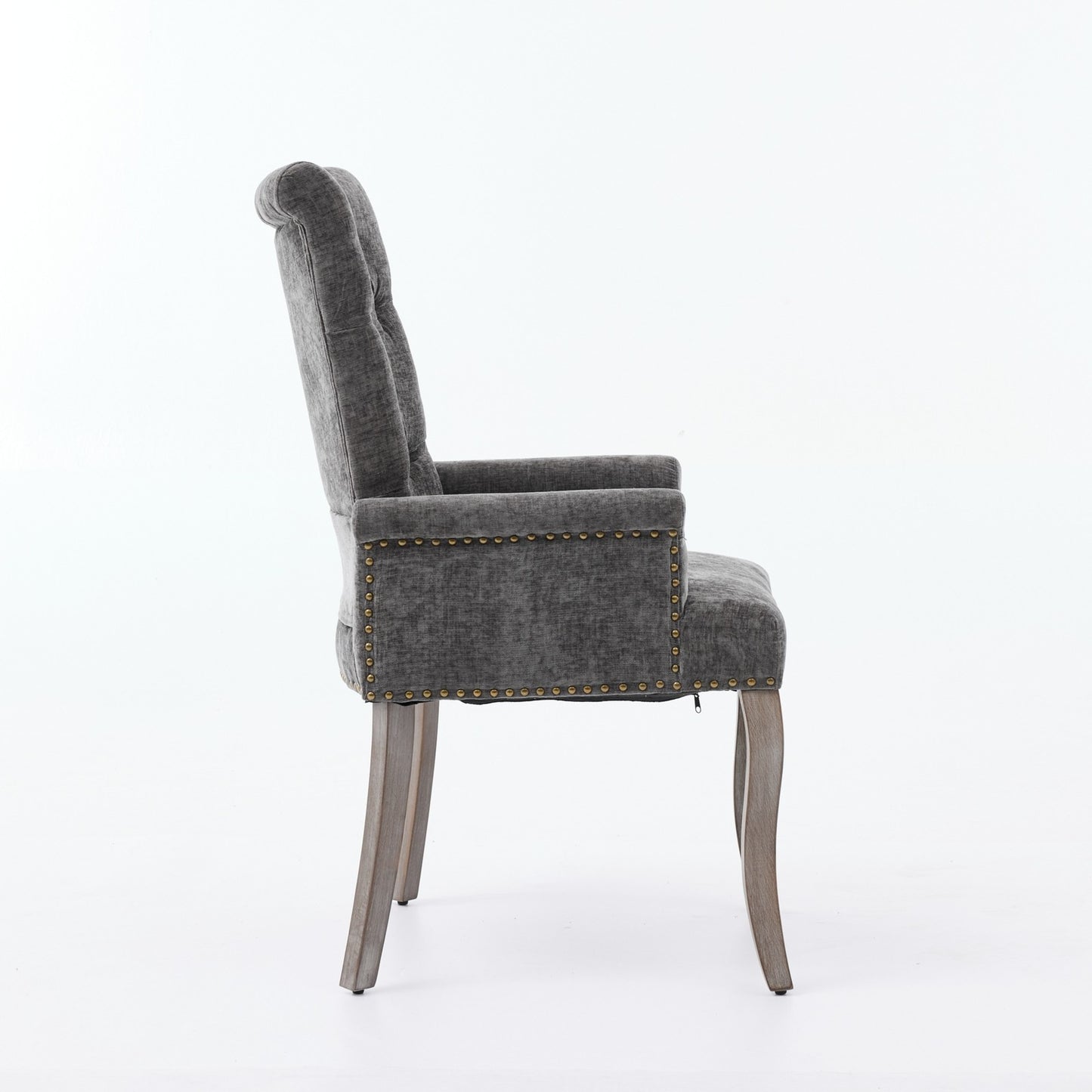Sumdeal Gray Upholstered Dining Chairs Set of 2 with Wood Legs - product image 5
