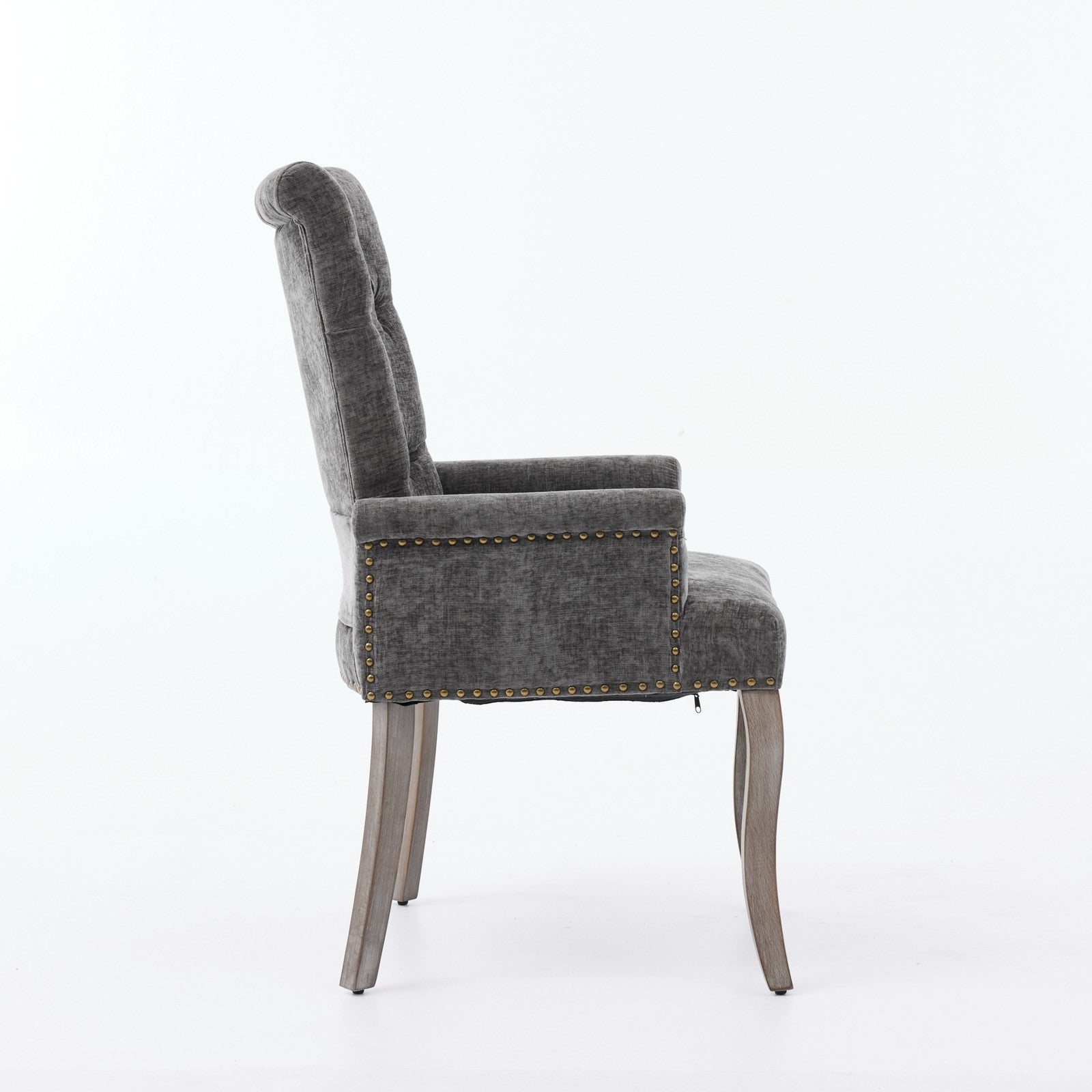 Sumdeal Gray Upholstered Dining Chairs Set of 2 with Wood Legs - product image 5