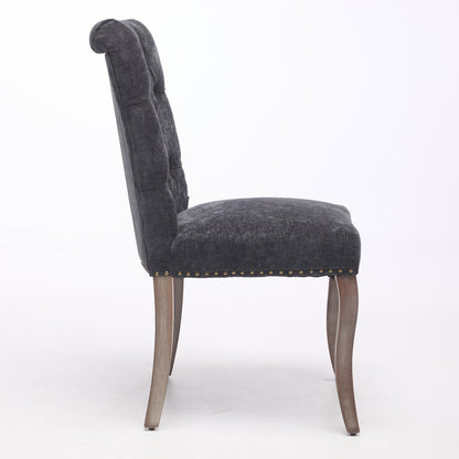 Sumdeal Black Upholstered Dining Chairs Set of 2 with Wood Legs - product image 5