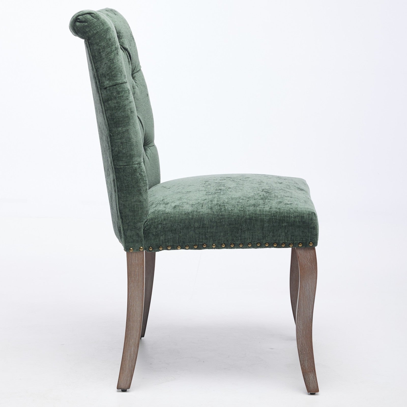 Sumdeal Olive Green Upholstered Dining Chairs Set of 2 with Wood Legs - product image 5