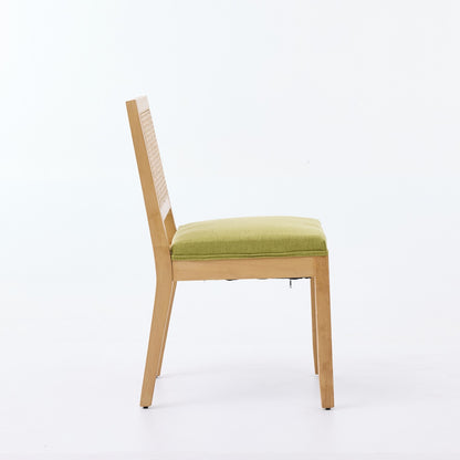 Sumdeal Olive Green Fabric Dining Chairs Set of 2 with Wood Legs - product image 5