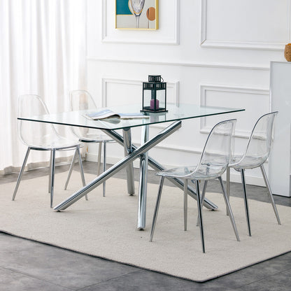 Sumdeal Transparent Clear Plastic Dining Chairs Set of 4 with Modern Legs - product image 5