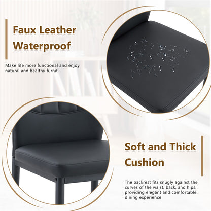 Sumdeal Black PU Leather Dining Chairs Set of 3 with Modern Legs - product image 5