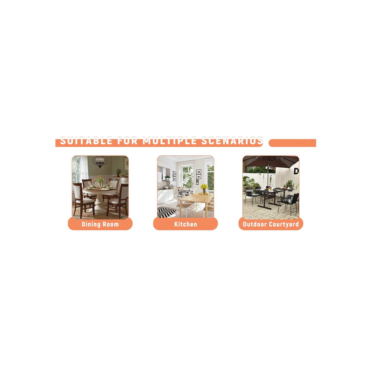 Sumdeal Rectangular Wood-Look Dining Table for Modern Dining Rooms - detail image 6