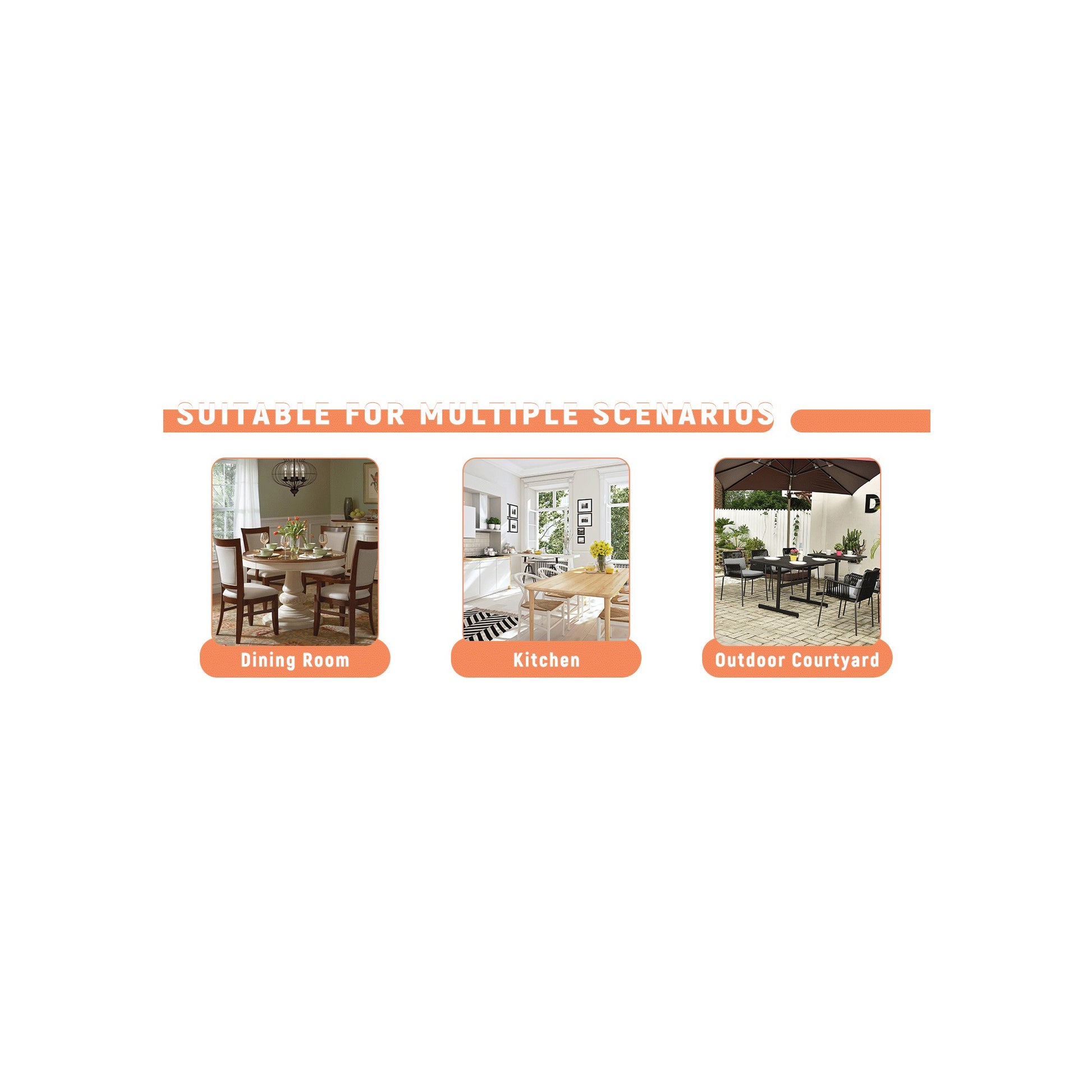 Sumdeal Rectangular Wood-Look Dining Table for Modern Dining Rooms - detail image 6