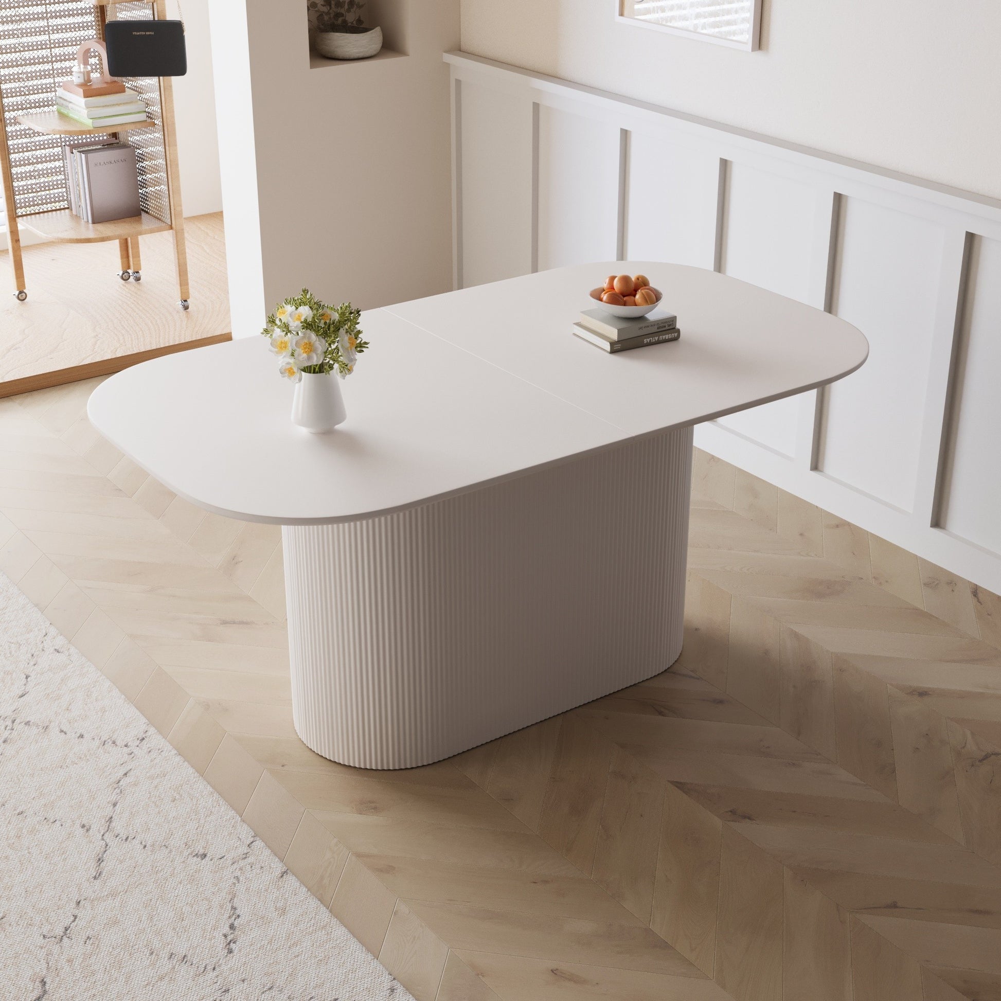 Sumdeal Rectangular Wood-Look Dining Table for Modern Dining Rooms - detail image 6
