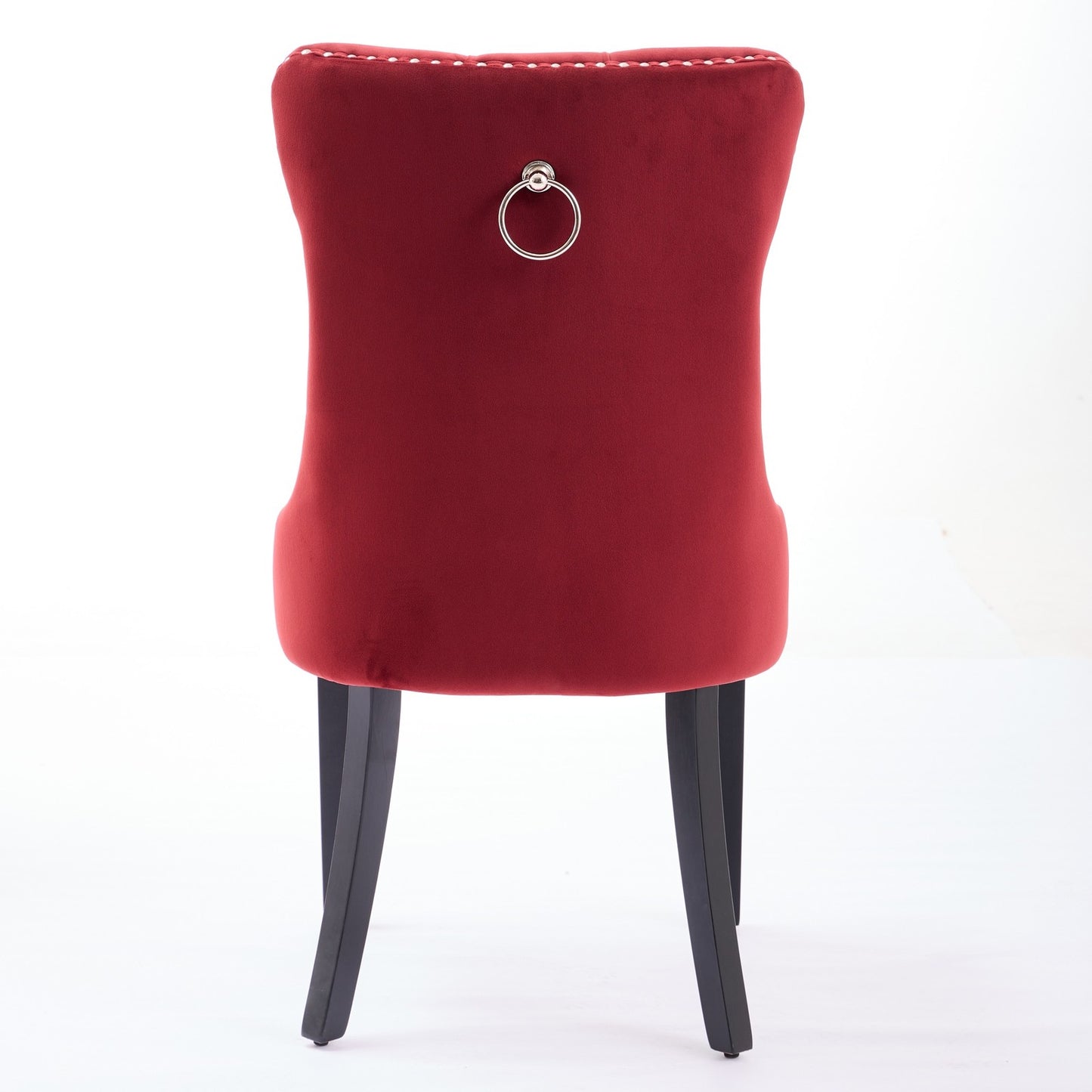 Sumdeal Burgundy Velvet Dining Chairs Set of 2 with Wood Legs - product image 6