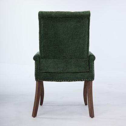 Sumdeal Olive Green Upholstered Dining Chairs Set of 2 with Wood Legs - product image 6