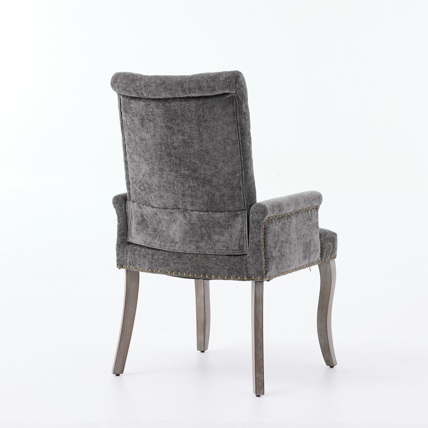 Sumdeal Gray Upholstered Dining Chairs Set of 2 with Wood Legs - product image 6