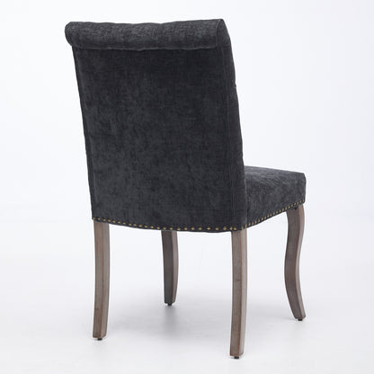 Sumdeal Black Upholstered Dining Chairs Set of 2 with Wood Legs - product image 6