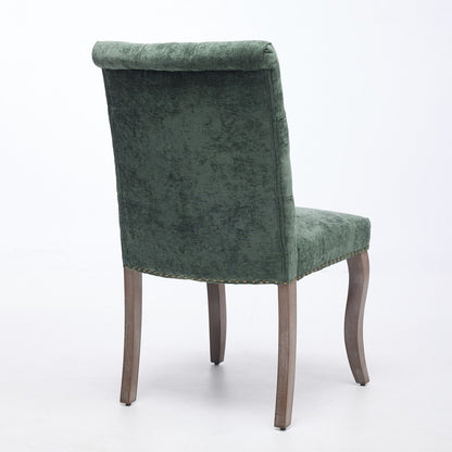 Sumdeal Olive Green Upholstered Dining Chairs Set of 2 with Wood Legs - product image 6