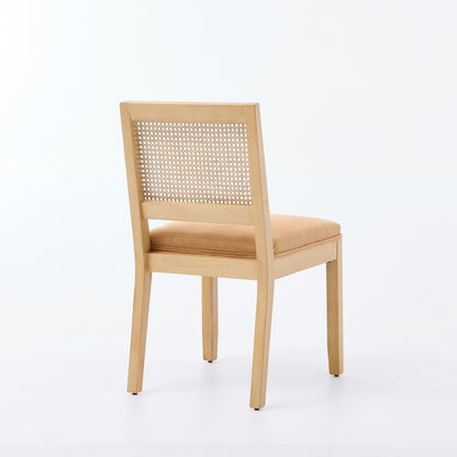 Sumdeal Tan Fabric Dining Chairs Set of 2 with Wood Legs - product image 6
