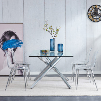 Sumdeal Transparent Clear Plastic Dining Chairs Set of 4 with Modern Legs - product image 6