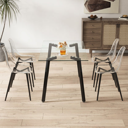 Sumdeal Transparent Clear Plastic Dining Chairs Set of 6 with Black Legs - product image 6