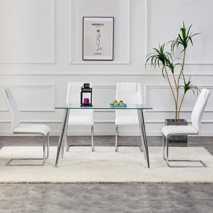 Sumdeal White PU Leather Dining Chairs Set of 4 with Modern Legs - product image 6