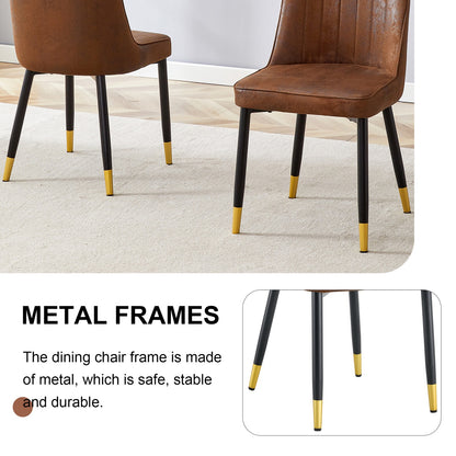 Sumdeal Brown and Black Upholstered Dining Chairs Set of 2 with Black Legs - product image 6